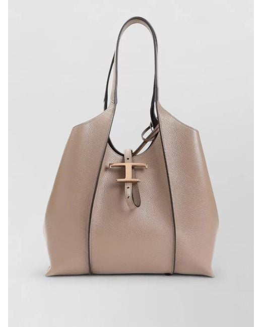 Tod's Natural T Timeless Small Leather Shoulder Bag