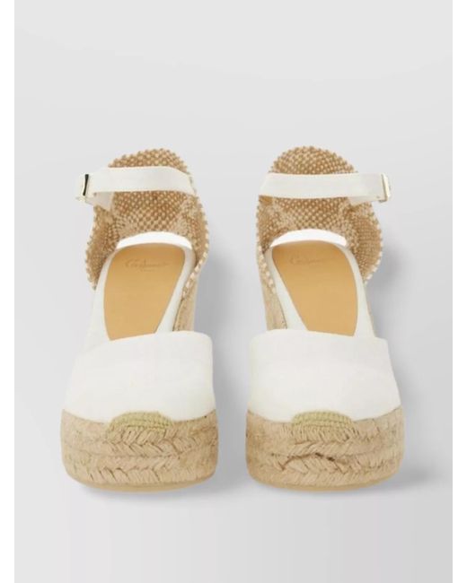 Castaner Natural "Carol" Espadrille With High Wedge Heel