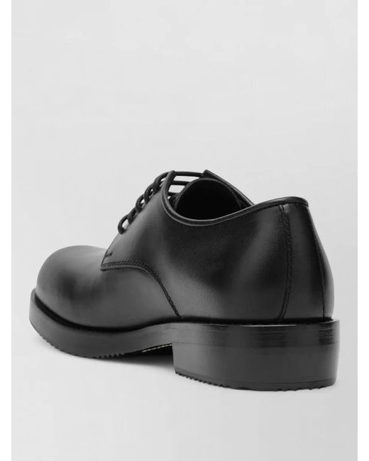 Dries Van Noten Black Derby Shoes Round Toe Smooth Finish for men