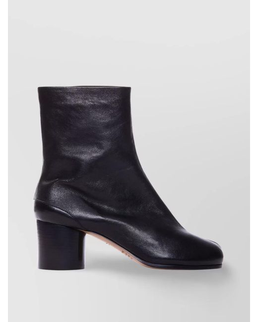 Maison Margiela Blue Leather Tabi Ankle Boots