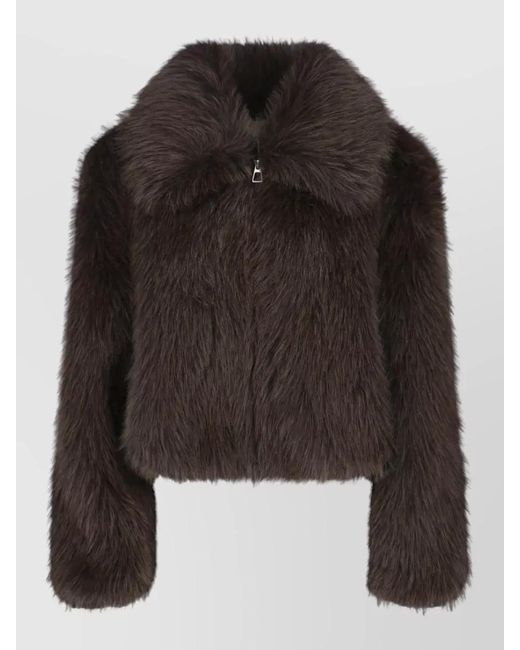 Frankie Shop Black Faux Fur Coat