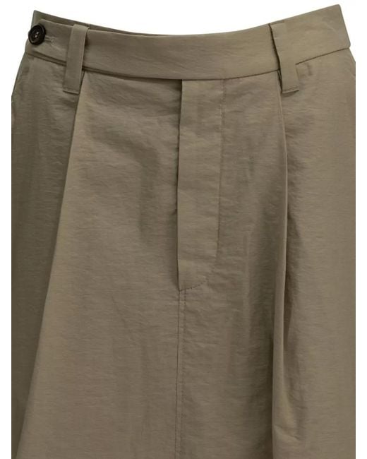 Brunello Cucinelli Green Sartorial Midi Skirt High Waist Pleats Pockets