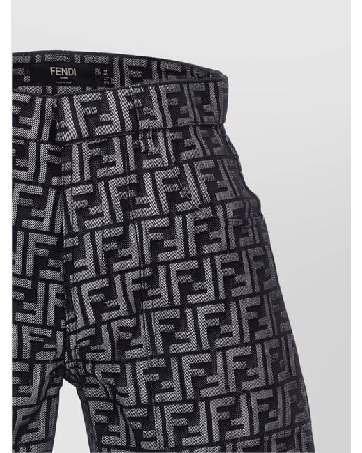 Fendi Blue Denim Bermuda Shorts for men