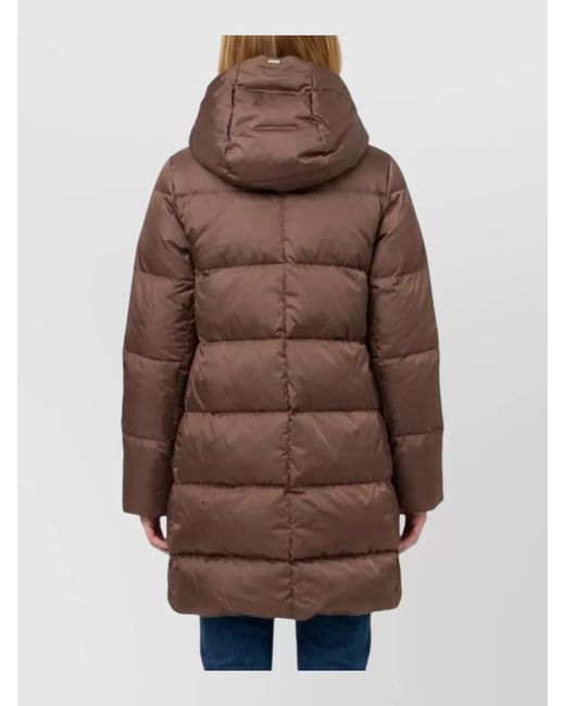 Herno Blue A-Line Midi Down Coat