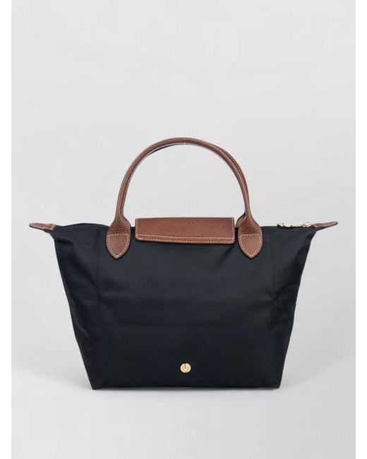 Longchamp Blue Pliage Tote Bag Contrast Handles Top Handle