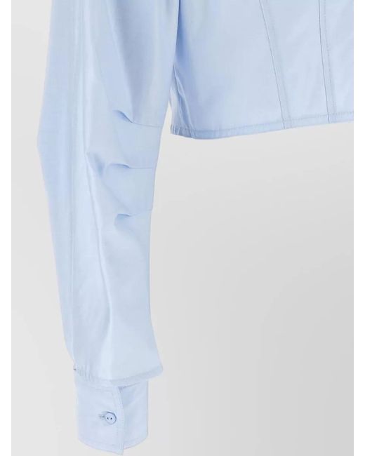 Elisabetta Franchi Blue Cropped Cotton Jacket