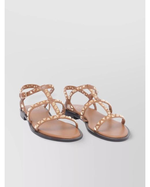 Ash Pink Sandals Polinesia Style Studs Strappy Design