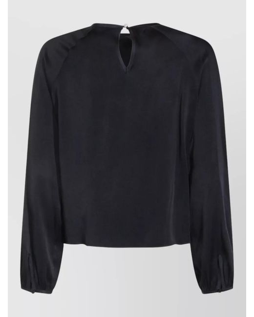 Fabiana Filippi Black Long Sleeve Top Featuring Keyhole Back