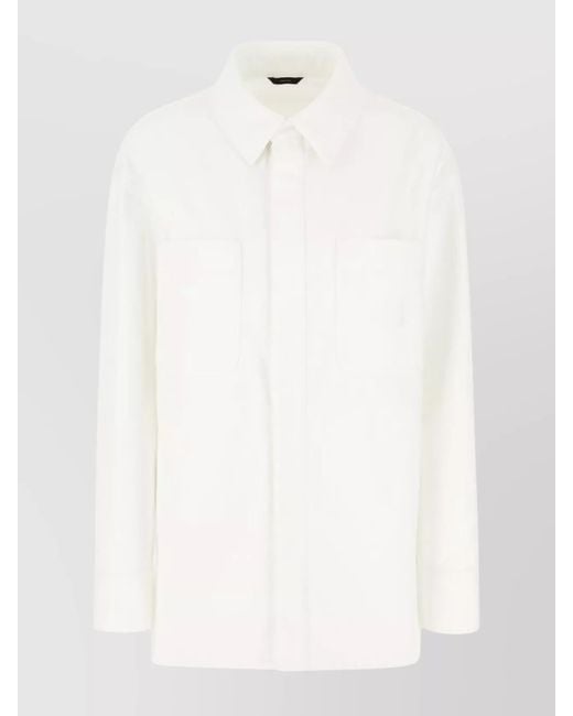 Fendi White Denim Shirt Jacket for men