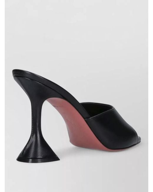AMINA MUADDI Black Leather High Heel Mules