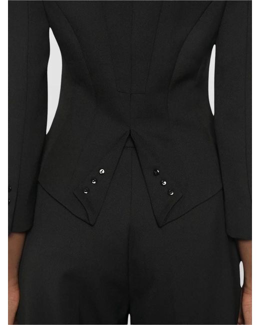 Elisabetta Franchi Black Tailored Jacket Slim Fit Notched Lapels