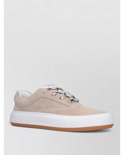 Givenchy White Lace Up Low Top Suede Rubber Sole for men