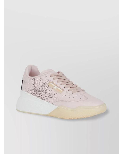 Stella McCartney Pink Sequin-Embellished Faux-Leather Low-Top Sneakers
