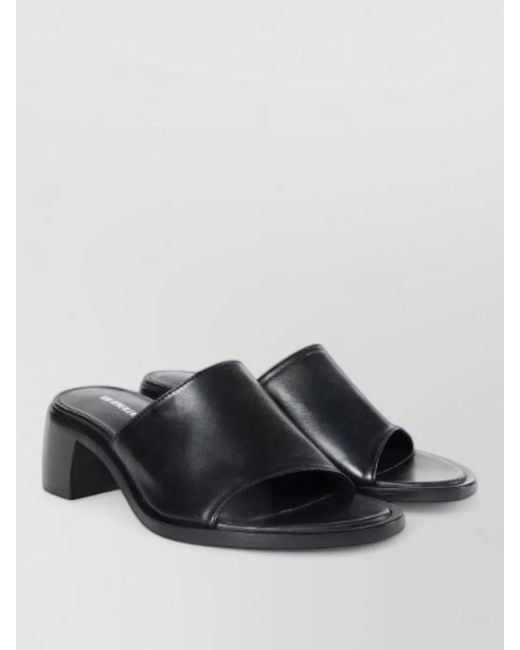Ann Demeulemeester Black Lyra Mid Heel Block Toe Mules