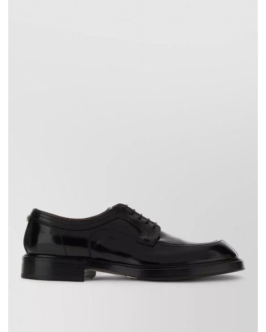 Dolce & Gabbana Black Calf Leather Derby Shoes for men