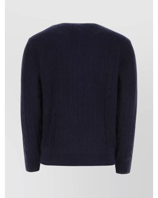 Polo Ralph Lauren Blue Wool Blend Cable Knit Sweater for men