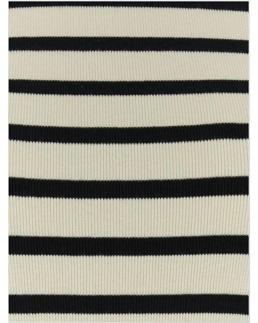 Jil Sander Natural Ribbed Striped Cotton Short-Sleeve T-Shirt