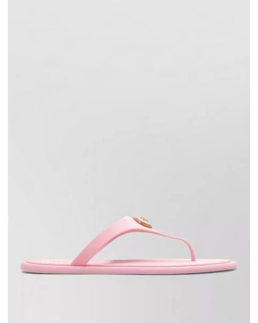 Versace Pink Rubber Flat Slides