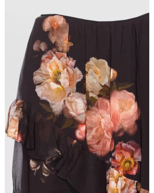 Zimmermann White Asymmetric Floral High Waist Maxi Skirt