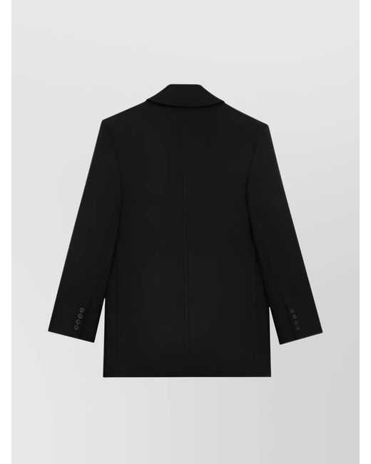 Saint Laurent Black Wool Oversized Double-Breasted Coat for men