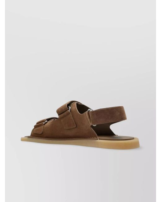 Dolce & Gabbana Brown Suede Touch-Strap Sandals for men