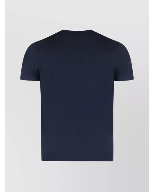 Paul & Shark Blue Cotton Ribbed-Collar Crew-Neck T-Shirt for men