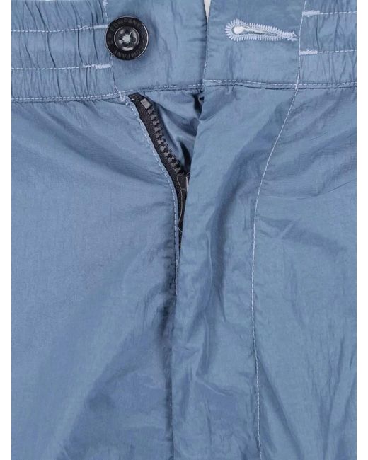 C P Company Blue Wide Leg Pants Belt Loops Cargo Goggle for men