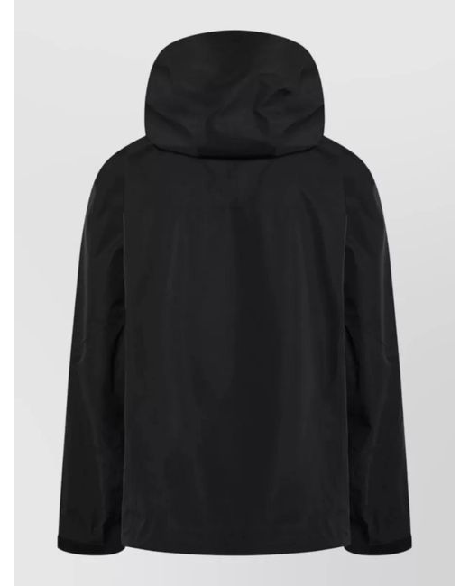 Prada Black Hooded Jacket Adjustable Drawstrings Zip Pockets for men