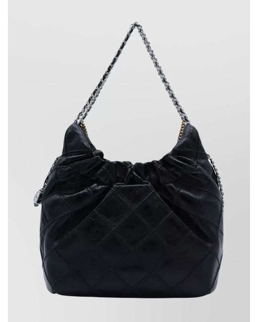 Tory Burch Black Fleming Mini Leather Shoulder Bag