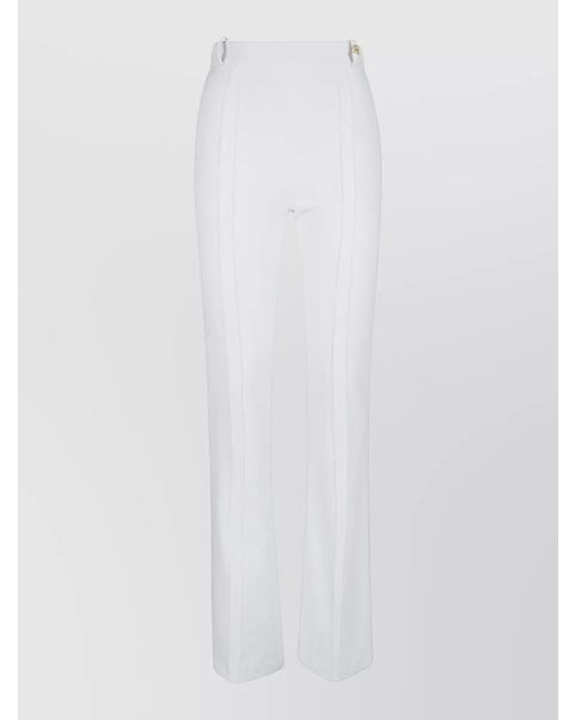 Elisabetta Franchi White High-Rise Tailored Trousers