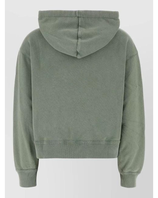 Isabel Marant Green Cotton Blend Salmy Hooded Sweatshirt