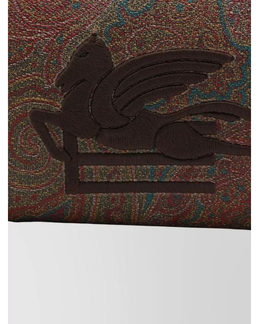 Etro Brown Canvas Travel Pouch for men