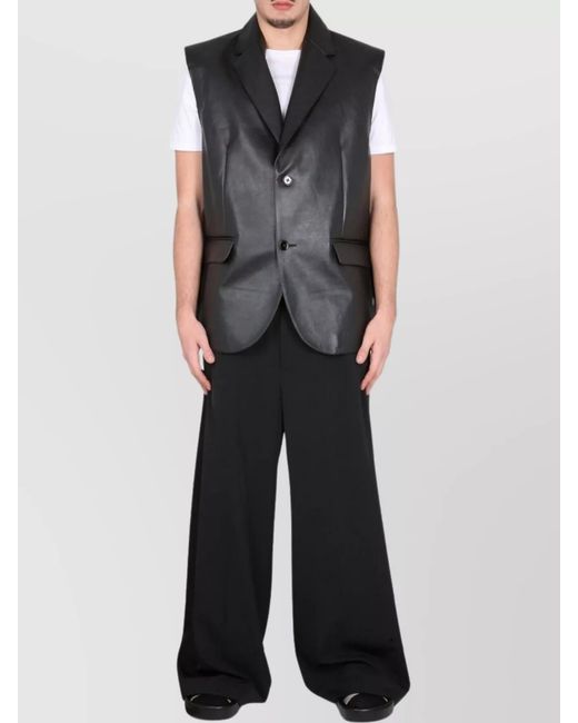 MM6 by Maison Margiela Gray Leather Vest for men