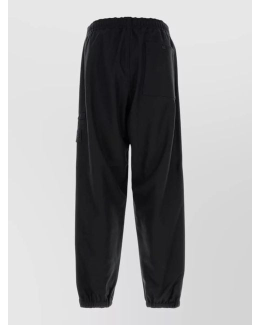 Stone Island Black Wool Blend Cargo Shorts for men