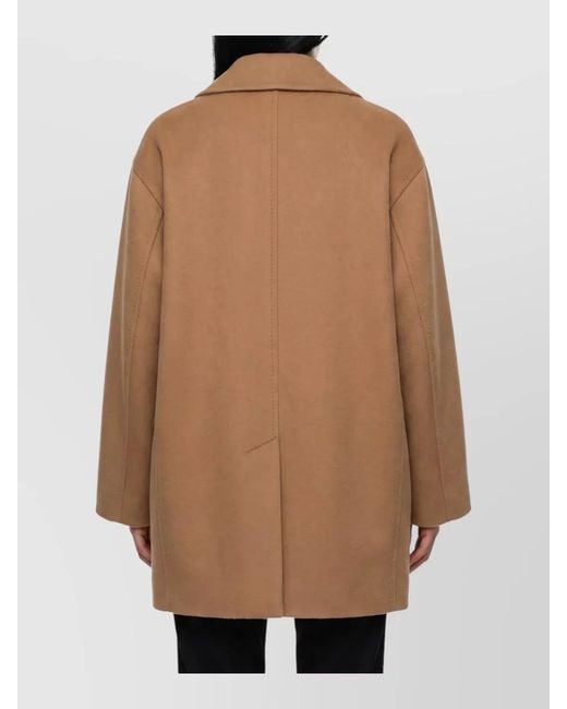 Max Mara Natural Icon Rebus Short Beaver Wool Coat