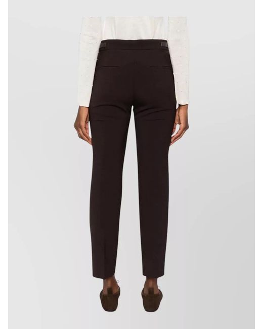 Max Mara Multicolor Tailored Suit Trousers Slim Fit Belt Detail