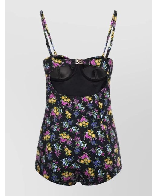 Dolce & Gabbana Multicolor Floral-Print Padded One-Piece Swimsuit