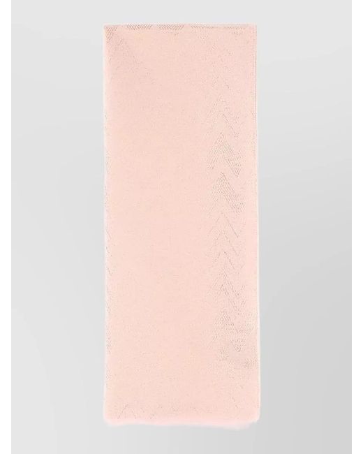 Missoni Pink Viscose Blend Scarf Chevron Pattern Fringed