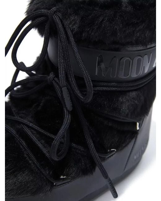 Moon Boot Black Faux Fur Ankle Boots