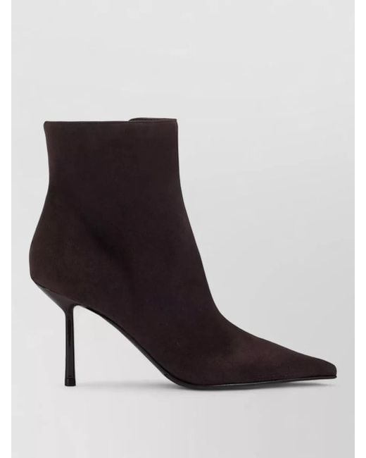 Le Silla White Ankle Boots Pointed Toe Stiletto Heel Suede