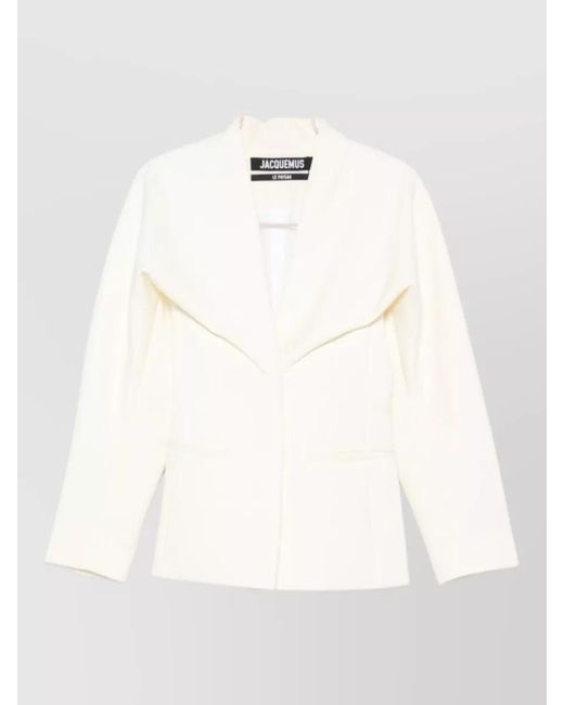 Jacquemus Natural Chale Wool Blend Single Breasted Jacket
