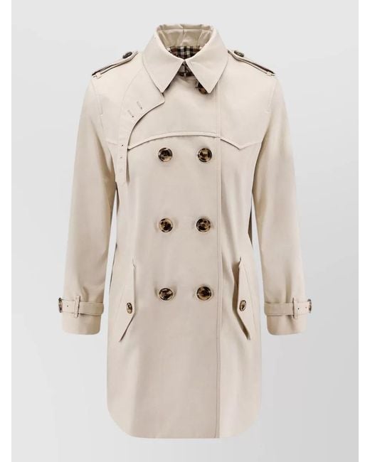 Burberry Natural Cotton Trench Coat Straps Buckles Epaulettes