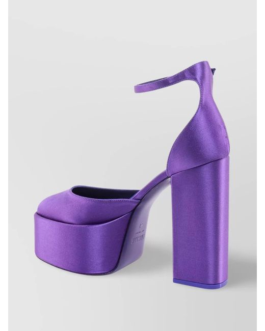 Paris Texas Purple Satin Sandals