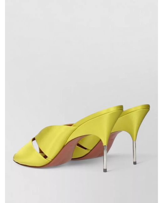 AMINA MUADDI Pink Satin Stiletto Mules