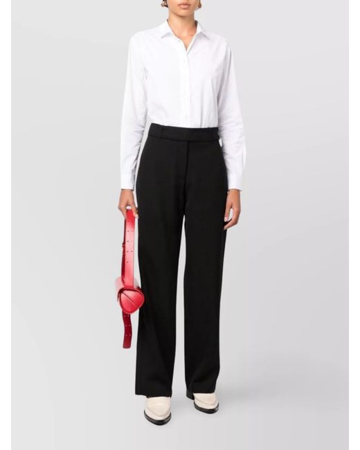 Studio Nicholson Black High-Rise Wide-Leg Trousers