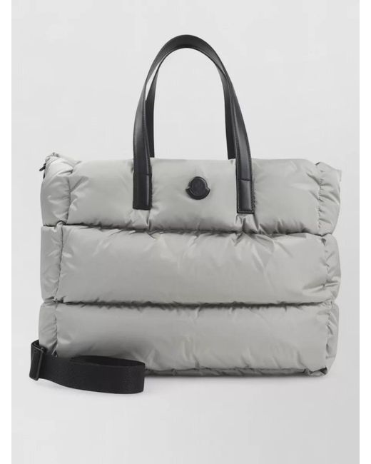 Moncler Gray Quilted Down Tote Bag for men