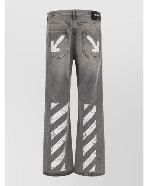 Off-White c/o Virgil Abloh Gray Denim Relaxed-Fit Straight-Leg Jeans for men