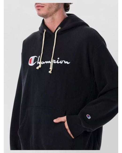 Champion Blue Champion Relaxed-Fit Hoodie With Logo Cotton Sweatshirt for men