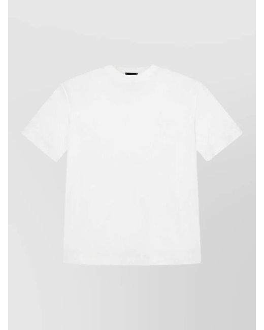 Emporio Armani White Cotton Logo-Embroidered Crew-Neck T-Shirt for men