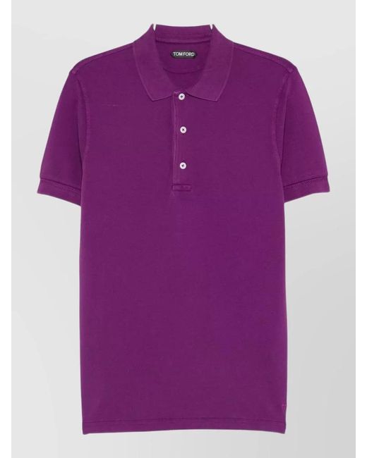 Tom Ford Purple Cotton Polo Shirt for men